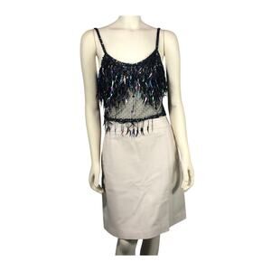 American Vintage Y2K Margaret Godfrey leather ivory skirt size 14